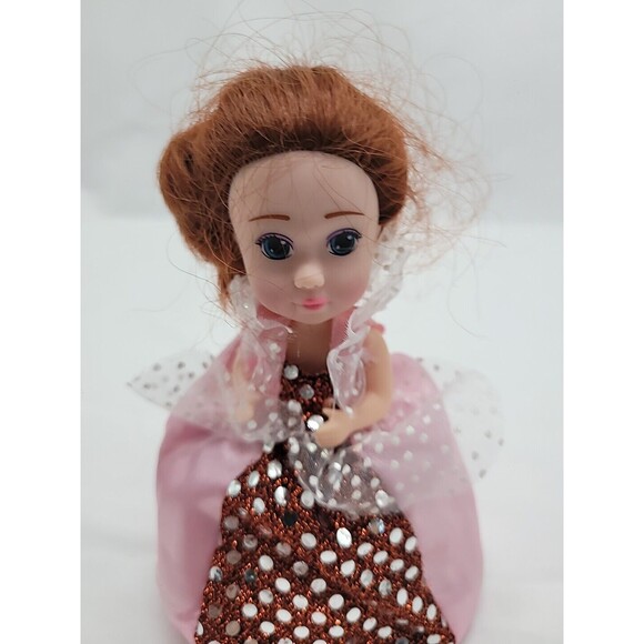 Vintage Cupcake Red Hair Doll Emco  Haschel Toys Pink Dress 6" - Picture 2 of 16